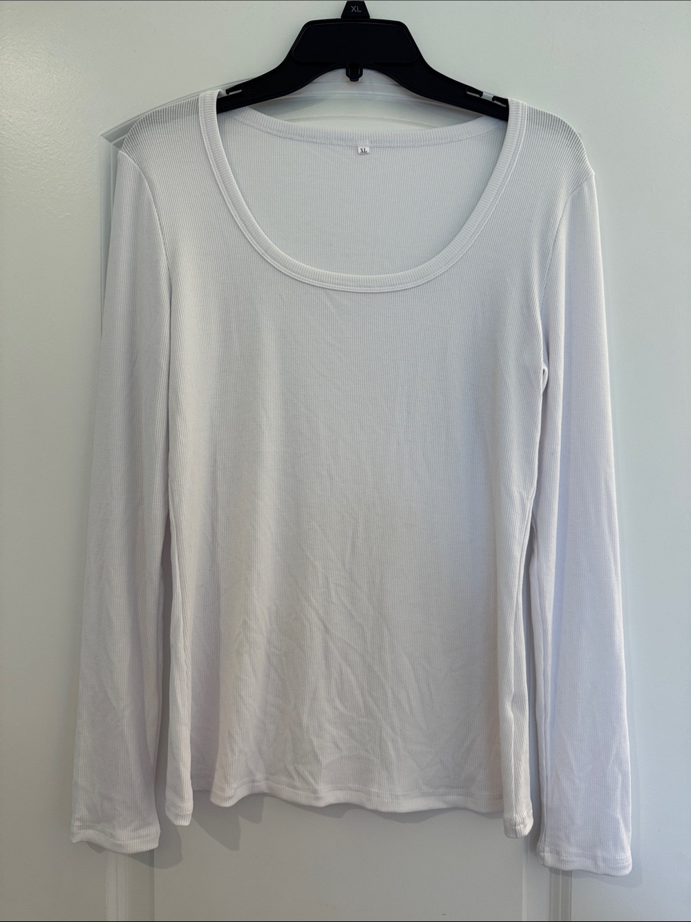 Amazon Women's Long Sleeve Scoop Neck Tee - White